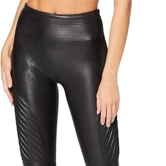 SPANX Pants - 1013 SPANX Faux Leather Moto Leggings S/P Very Black - Style 20136R